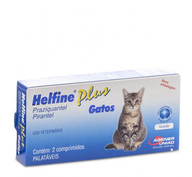 Vermífugo Helfine Plus Gatos - 2 comprimidos