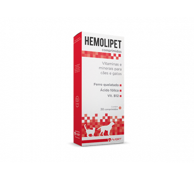 Suplemento Vitamínico Hemolipet Avert para Cães e Gatos - 30 comprimidos