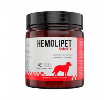 Suplemento Vitamínico Hemolipet Sticks Avert com 45 unidades para Cães - 315g