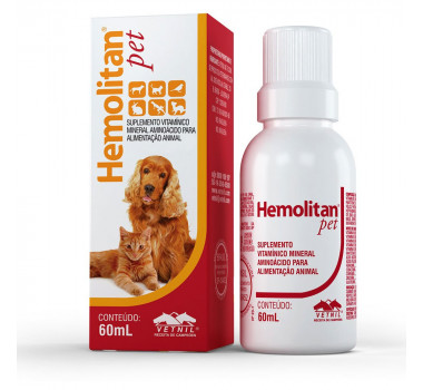 Suplemento Hemolitan Pet Vetnil para Cães e Gatos - 60ml 