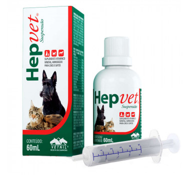 Suplemento Hepvet Suspensão Vetnil para Cães e Gatos - 60ml 