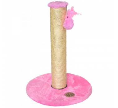 Brinquedo Arranhador Redondo Pelúcia G São Pet para Gatos - Rosa