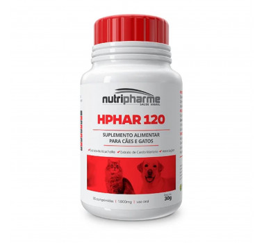 Suplemento Hphar 120 Nutripharme para Cães e Gatos - 30 comprimidos