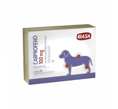 Anti-Inflamatório  Carprofeno Ibasa para Cães 100mg-14 comprimidos