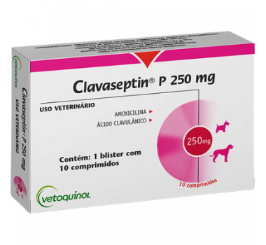 Antibiótico Clavaseptin P 250mg Vetoquinol para Cães e Gatos 