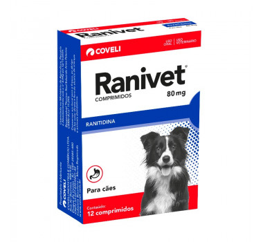 Protetor Gástrico Ranivet 80mg Coveli para Cães - 12 comprimidos