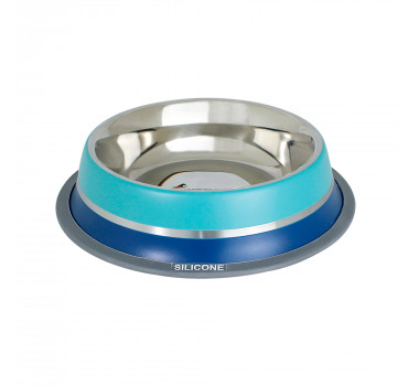 Comedouro Inox Dual Azul 210ml German Hart para Cães e Gatos - P
