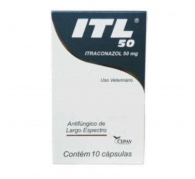 Antifúngico ITL Itraconazol 50mg Cepav para Cães e Gatos  - 10 cápsulas