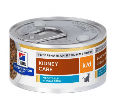 Ração Úmida Lata Hills Prescription Diet K/D Kidney Care Vegetais e Atum para Gatos - 82g