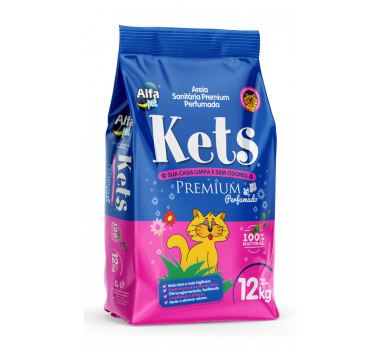 Areia Sanitária Kets Premium Perfumada para Gatos - 12kg