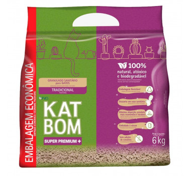  Granulado Sanitário KatBom Natural Para Gatos - 6kg