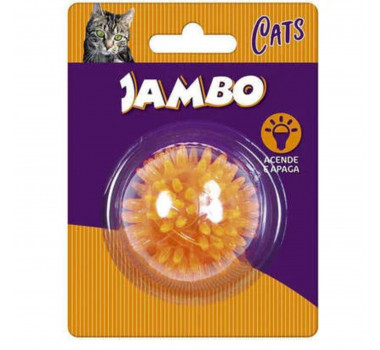 Brinquedo Bola Luz Espinho Jambo para Gatos - Laranja