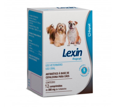 Antibiótico Lexin 300mg Duprat para Cães - 6 comprimidos