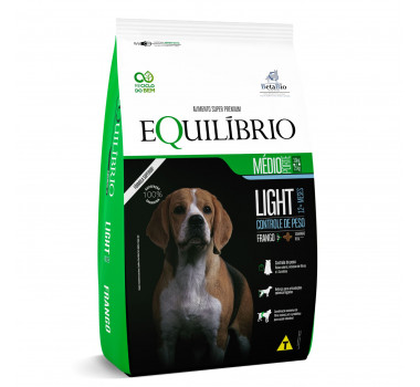 Ração Seca Equilíbrio Light para Cães Adultos Porte Médio - 12Kg