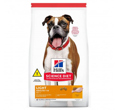 Ração Seca Hills Science Diet Light para Cães Adultos - 12kg