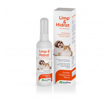 Solução para Limpeza de Ouvidos Limp e Hidrat Ourofino para Cães e Gatos - 100ml