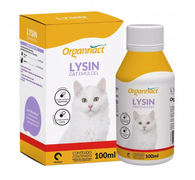 Suplemento Lysin Cat Emulgel Organnact para Gatos - 100ml 