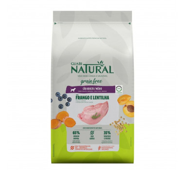 Ração Seca Guabi Natural Grain Free Frango e Lentilha para Cães Adultos de Raças Médias - 2,5Kg