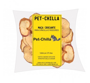 Maçã Crocante Pet-Chilla para Chinchila e Roedores - 90g