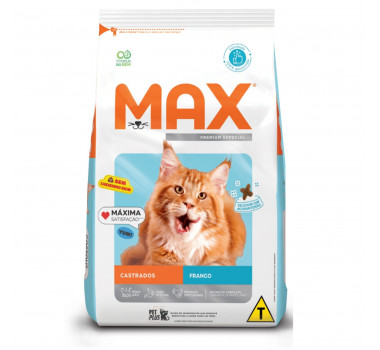 Ração Seca Max Cat Frango para Gatos Castrados - 1kg