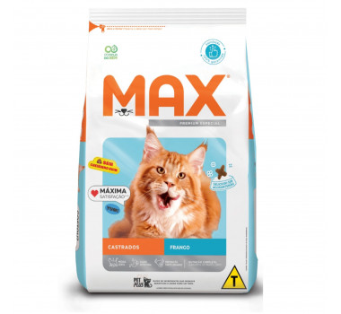 Ração Seca Max Cat Frango para Gatos Castrados - 10,1Kg