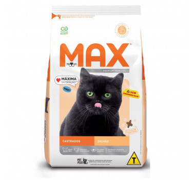 Ração Seca Max Cat Salmão para Gatos Castrados - 3kg