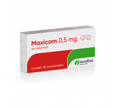 Anti-inflamatório Maxicam 0,5mg Ourofino para Cães e Gatos - 10 Comprimidos