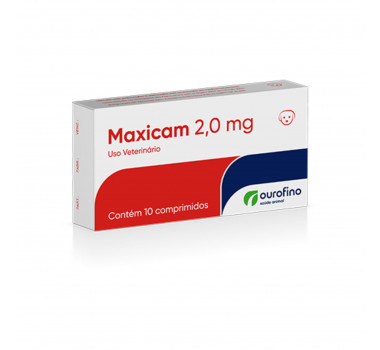 Anti-inflamatório Maxicam 2mg Ourofino para cães e gatos  - 10 Comprimidos