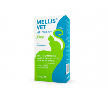 Anti-inflamatório Mellis Vet 0,2mg Avert para Gatos - 10 comprimidos