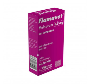 Anti-inflamatório Flamavet 0,5mg Agener União para Cães - 10 comprimidos