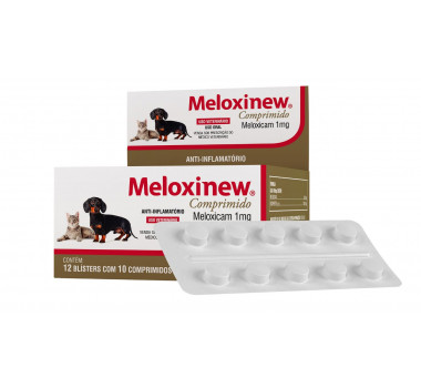 Anti-Inflamatório Meloxinew Vetnil 1mg para Cães e Gatos - 10 comprimidos