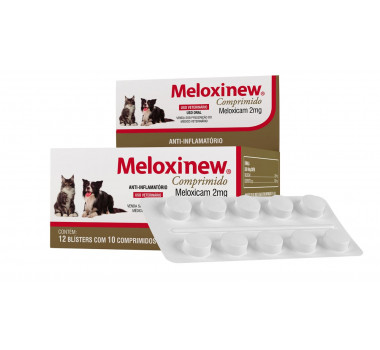 Anti-Inflamatório Meloxinew Vetnil 2mg para Cães e Gatos - 10 comprimidos