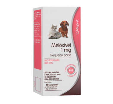 Anti-inflamatório Meloxivet 1mg Duprat para Cães e Gatos - 10 comprimidos