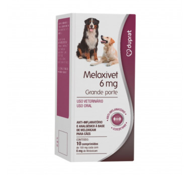 Anti-inflamatório Meloxivet 6mg Duprat para Cães - 10 comprimidos
