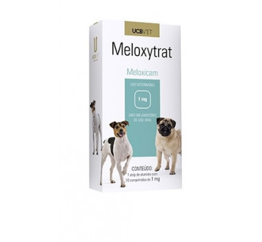 Anti-inflamatório Meloxytrat 1mg UCBVET para Cães - 10 comprimidos