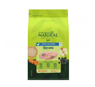 Ração Seca Guabi Natural Light Peru e Aveia para Cães Adultos de Raças Mini e Pequenas - 10,1kg