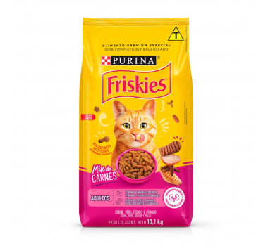Ração Seca Friskies Mix de Carnes para Gatos Adultos - 10,1 kg