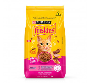 Ração Seca Friskies Mix de Carnes para Gatos Adultos - 1kg