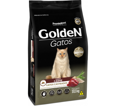 Ração Seca Golden para Gatos Castrados Carne - 10,1kg