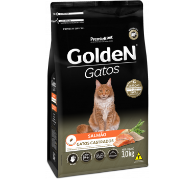 Ração Seca Golden para Gatos Castrados Salmão - 3kg
