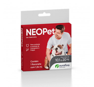 Antipulgas e Carrapatos Neopet 1,34ml Ourofino para Cães de 10,1Kg até 20Kg