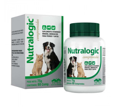 Suplemento Vitamínico Nutralogic Vetnil para Cães e Gatos - 60 comprimidos