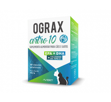 Suplemento Ograx Artro 10 Avert para Cães e Gatos - 30 cápsulas 