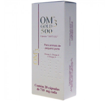Suplemento OM3 Gold 500 Soft Gel 710mg Cepav para Cães e Gatos - 20 cápsulas