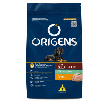 Ração Seca Origens para Cães Adultos Portes Mini e Pequeno Sabor Frango e Cereais - 10,1kg