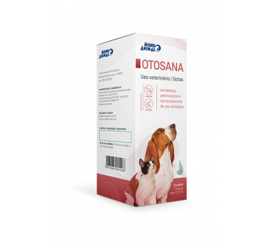 Solução Otológica Otosana Antibiótica e Antimicótica Mundo Animal para Cães e Gatos - 20ml