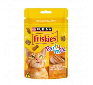 Petisco Friskies Party Mix Frango Purina para Gatos - 40g
