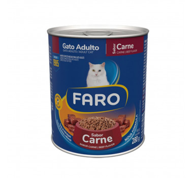Ração Úmida Lata Faro Patê Carne para Gatos Adultos - 280g