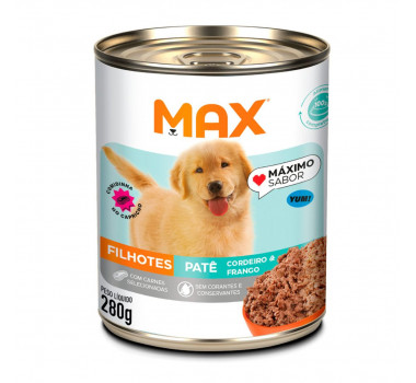 Ração Úmida Lata Max Patê Cordeiro e Frango para Cães Filhotes - 280g