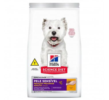 Ração Seca Hills Science Diet Pele Sensível Pedaços Pequenos para Cães Adultos Raças Pequenas - 2,4kg